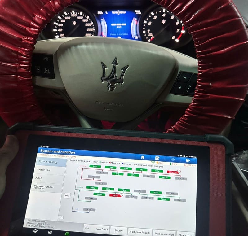 kiểm tra lỗi xe maserati ở từ sơn bắc ninh